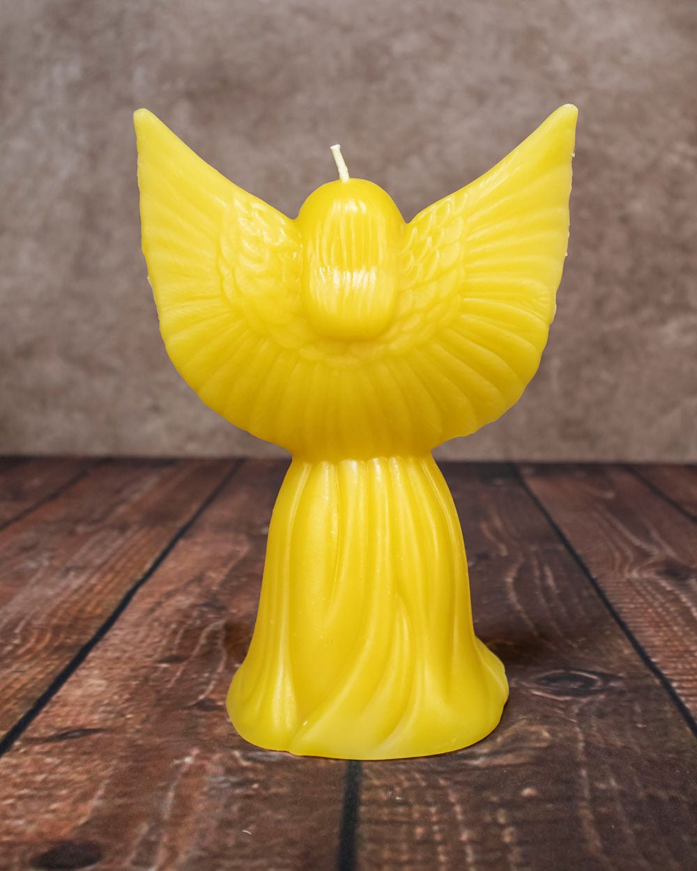 Back of angel candle made from Guardian Angel Mold