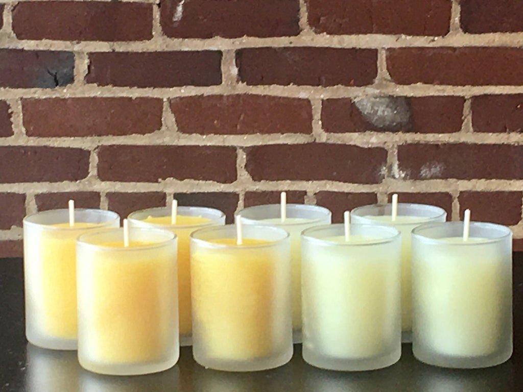 Frosted Glass Beeswax Votives