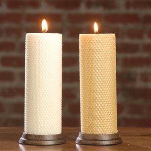 Hand-Rolled 3x8 Beeswax Pillars