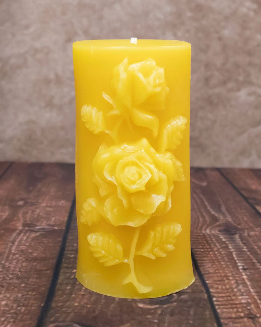 Rose Beeswax Pillar