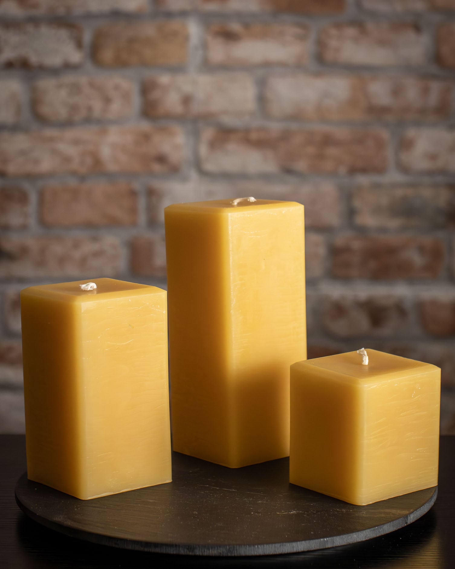 Square Pure Beeswax Pillars