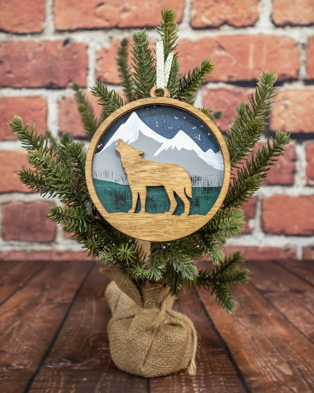Wolf Wooden Ornament