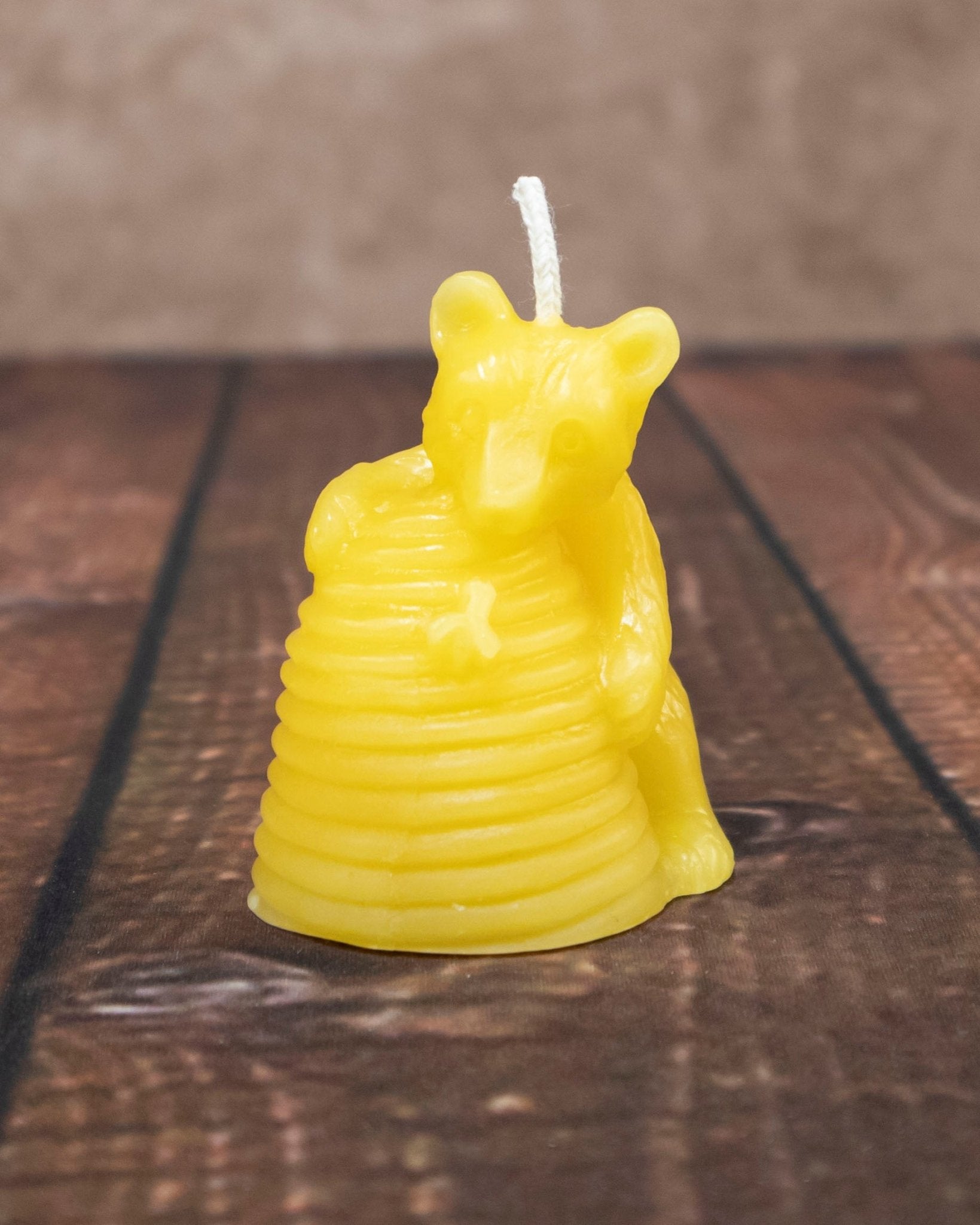 Beeswax Bear and Hive Candle Skep