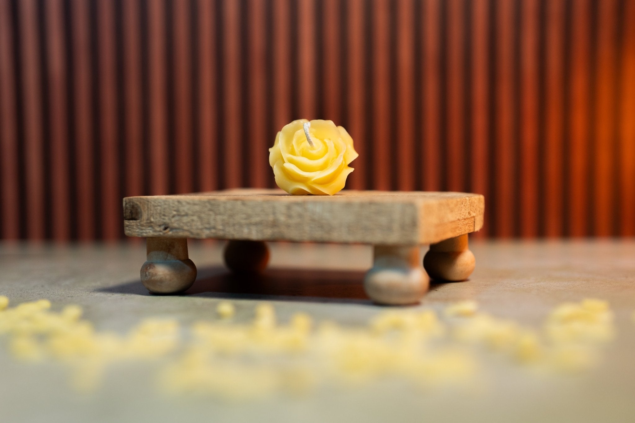 Small rose candle created using Mini Rose Bud Mold