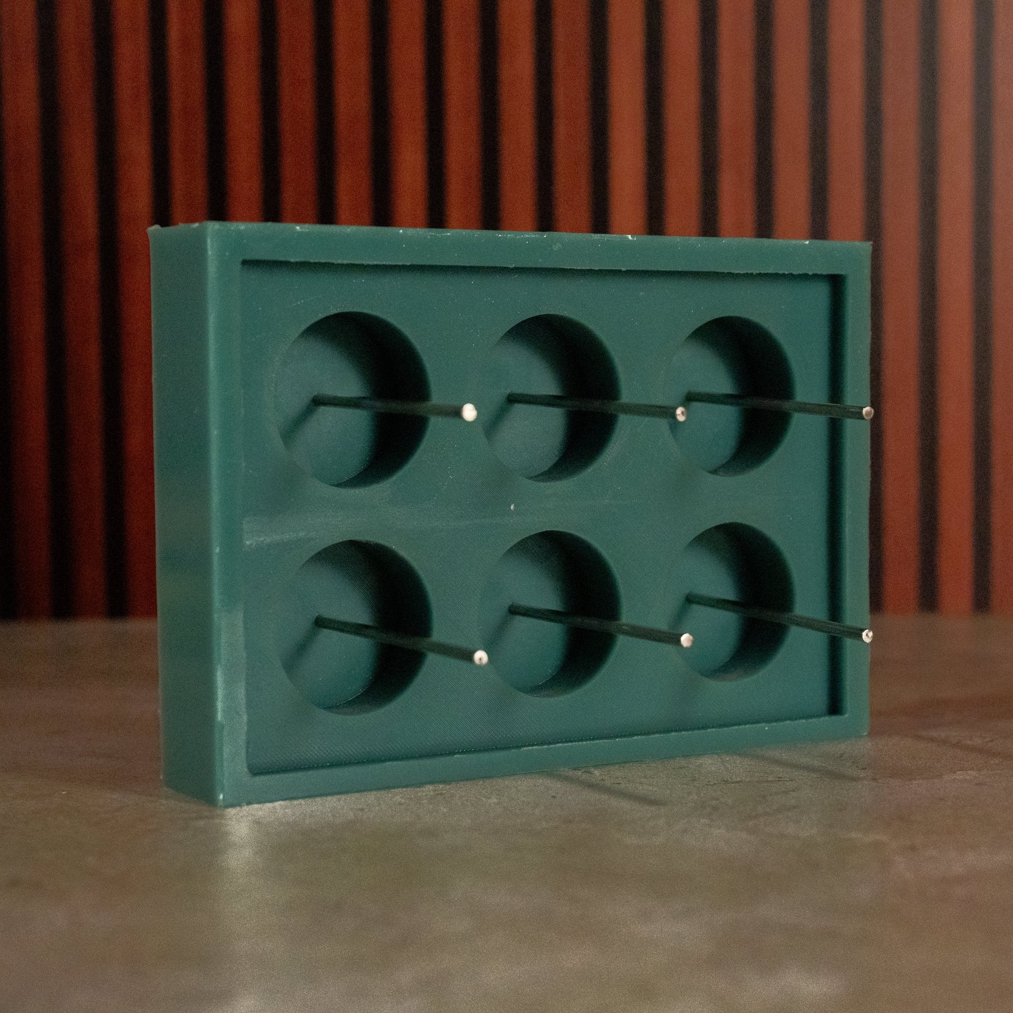 Tealight Candle Mold made from urethane rubber, six-cavity mold for beeswax candle making