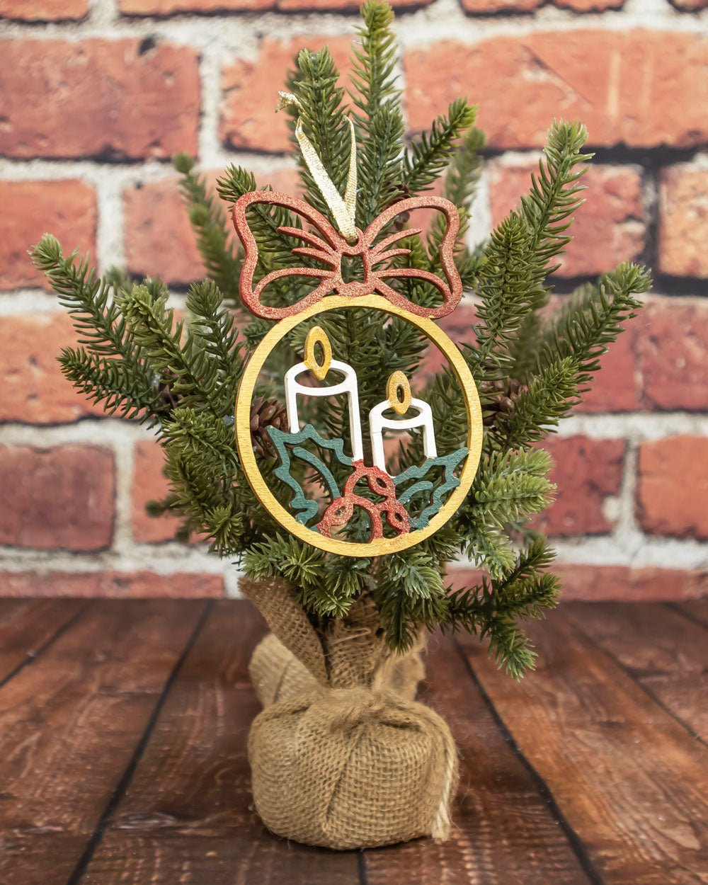 Candle Light Wooden Ornament