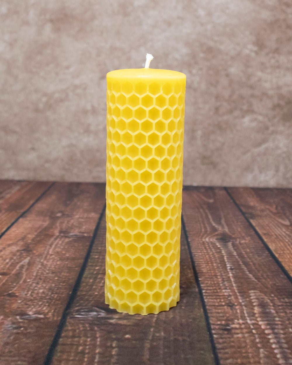 Bee cell pillar candle - 100% Pure Beeswax