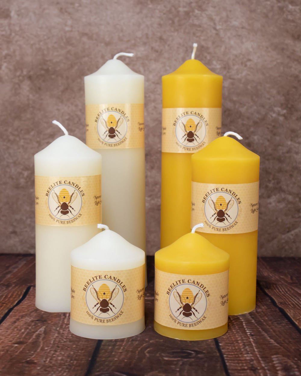 Dome Top Pillars 2½ inch diameter Pure USA Beeswax