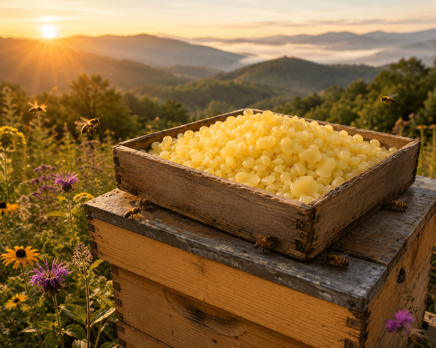 10-24 Pound Box of 100% Pure Beeswax Pearls, pastilles, beads