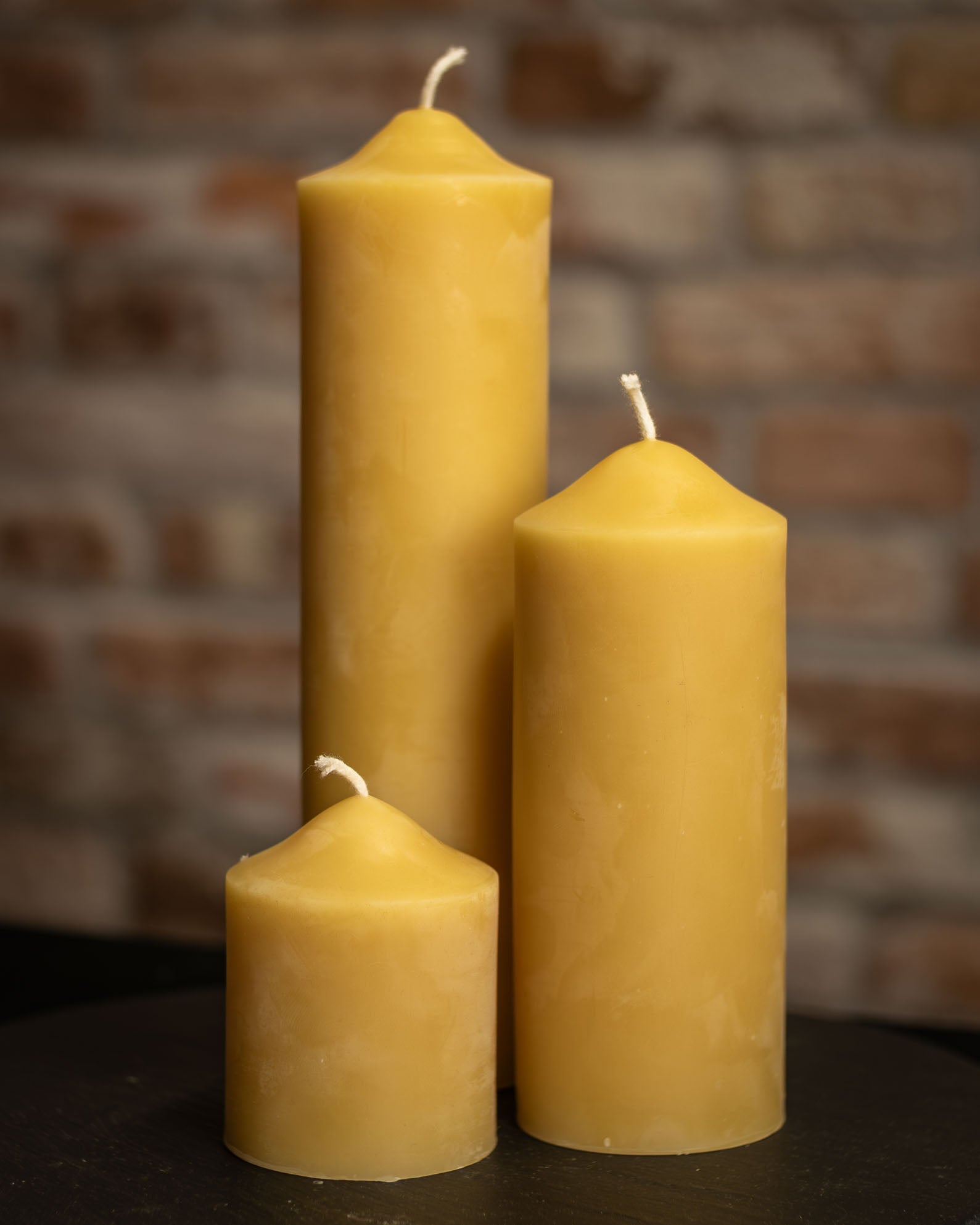 Dome Top Pillars 2½ inch diameter 100% Pure Beeswax