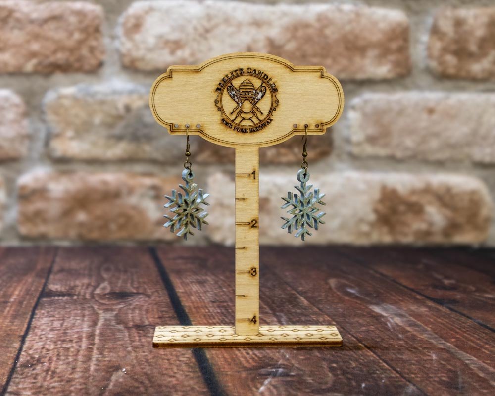 Christmas Earrings, Hand-Painted Wooden Designs - Beelite Candles