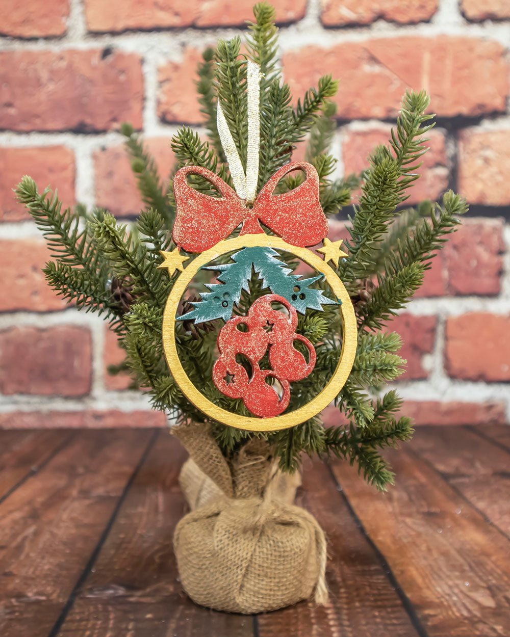 Mistletoe Wooden Ornament