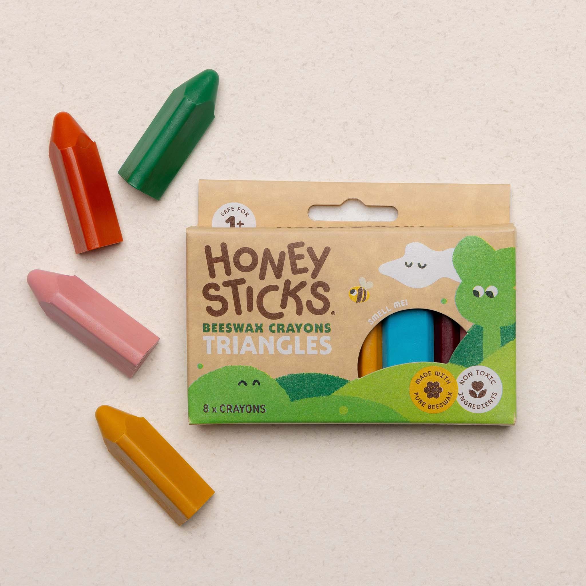 Honeysticks Beeswax Crayons Triangles 8pk