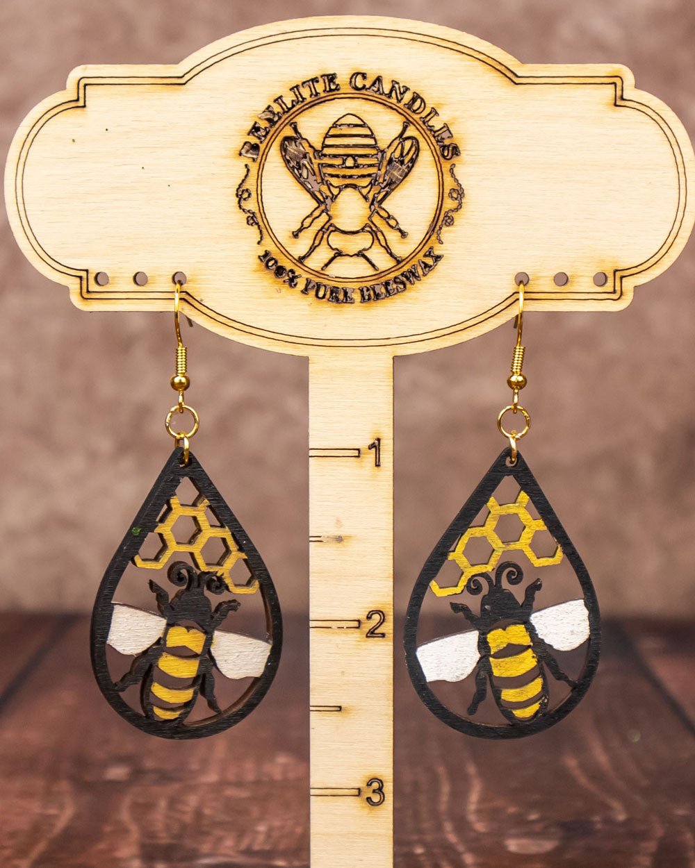 Honeybee Wooden Earrings