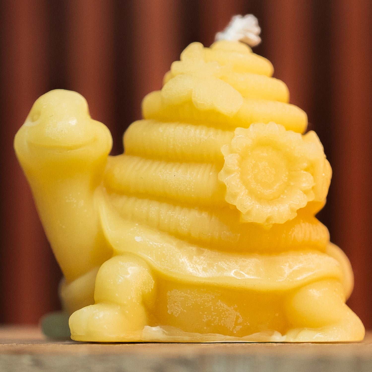 Close-up of Skep Turtle Mold showcasing bee and sunflower design