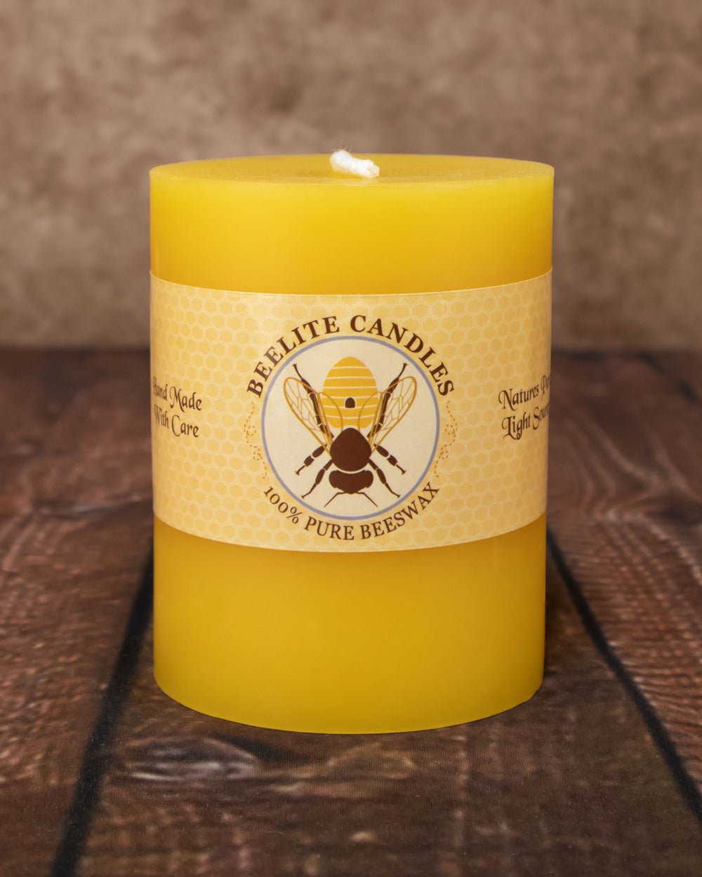 Smooth 100% Pure Beeswax Pillar 3inch by 4inch
