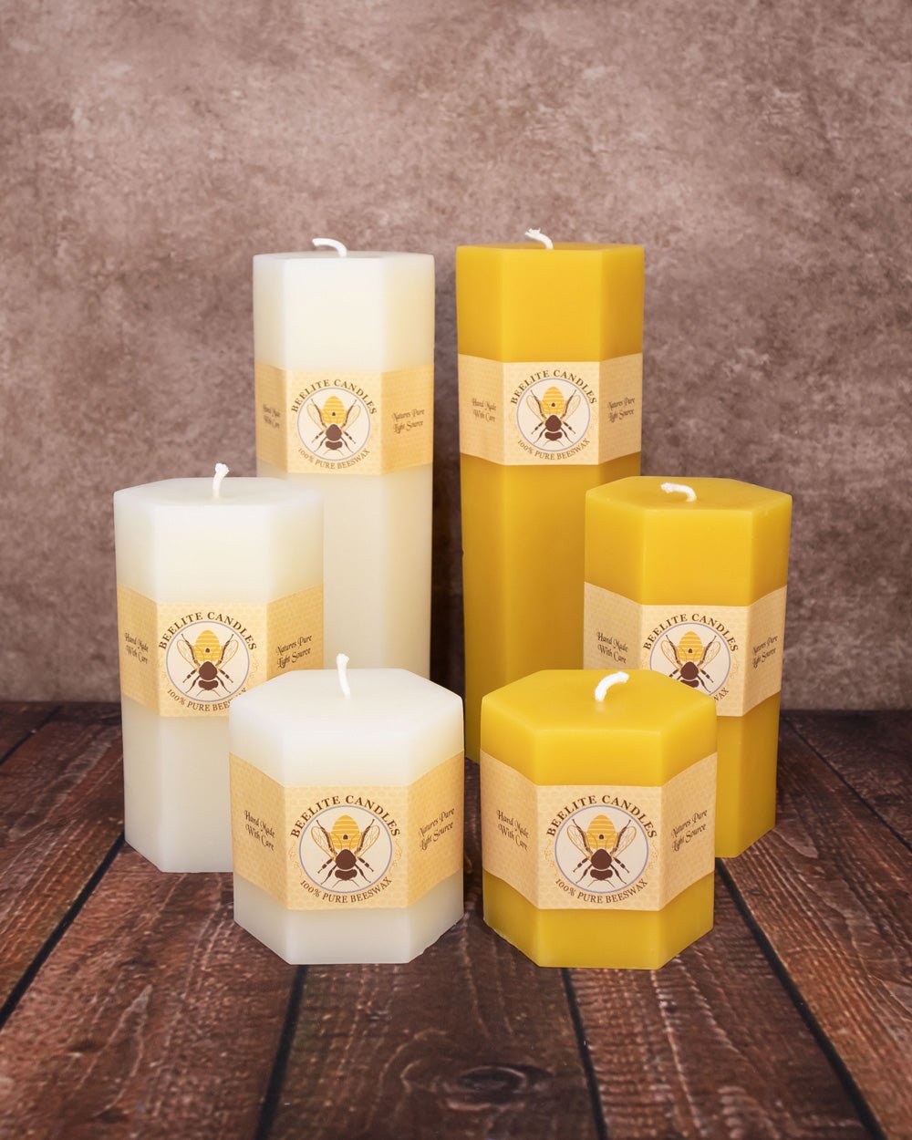 Beeswax Hexagon Pillars